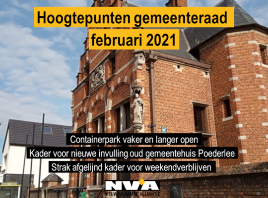 Kort de gemeenteraad van februari 2021 Kort de gemeenteraad van februari 2021